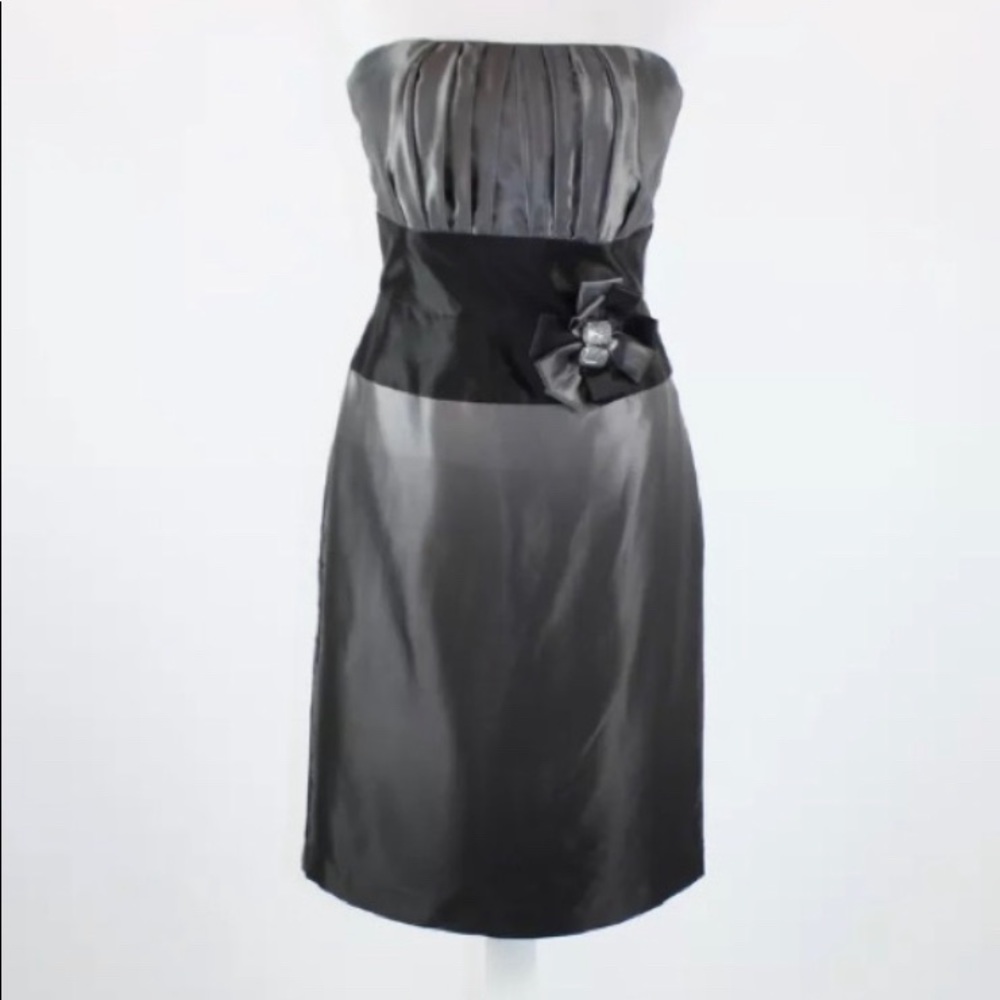 WHBM Black & Gray Ombré Silk Cocktail Dress